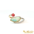 Load image into Gallery viewer, 14K Two-Tone Bypass Opal and Pink Spinel Ring
