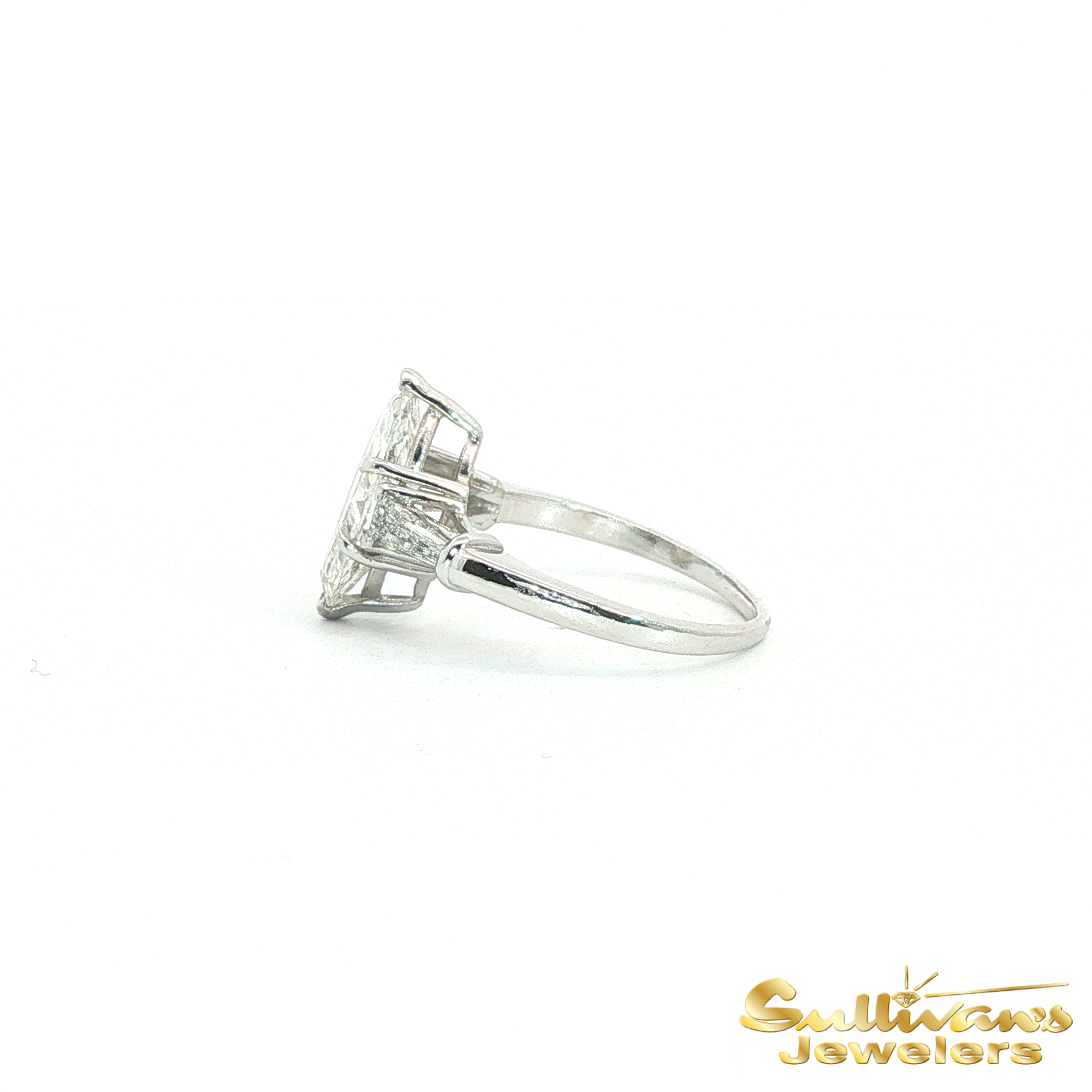 Platinum 3 Stone Diamond Marquise Ring