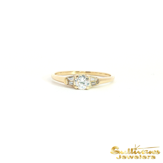 14K Yellow Gold Natural Diamond Ring