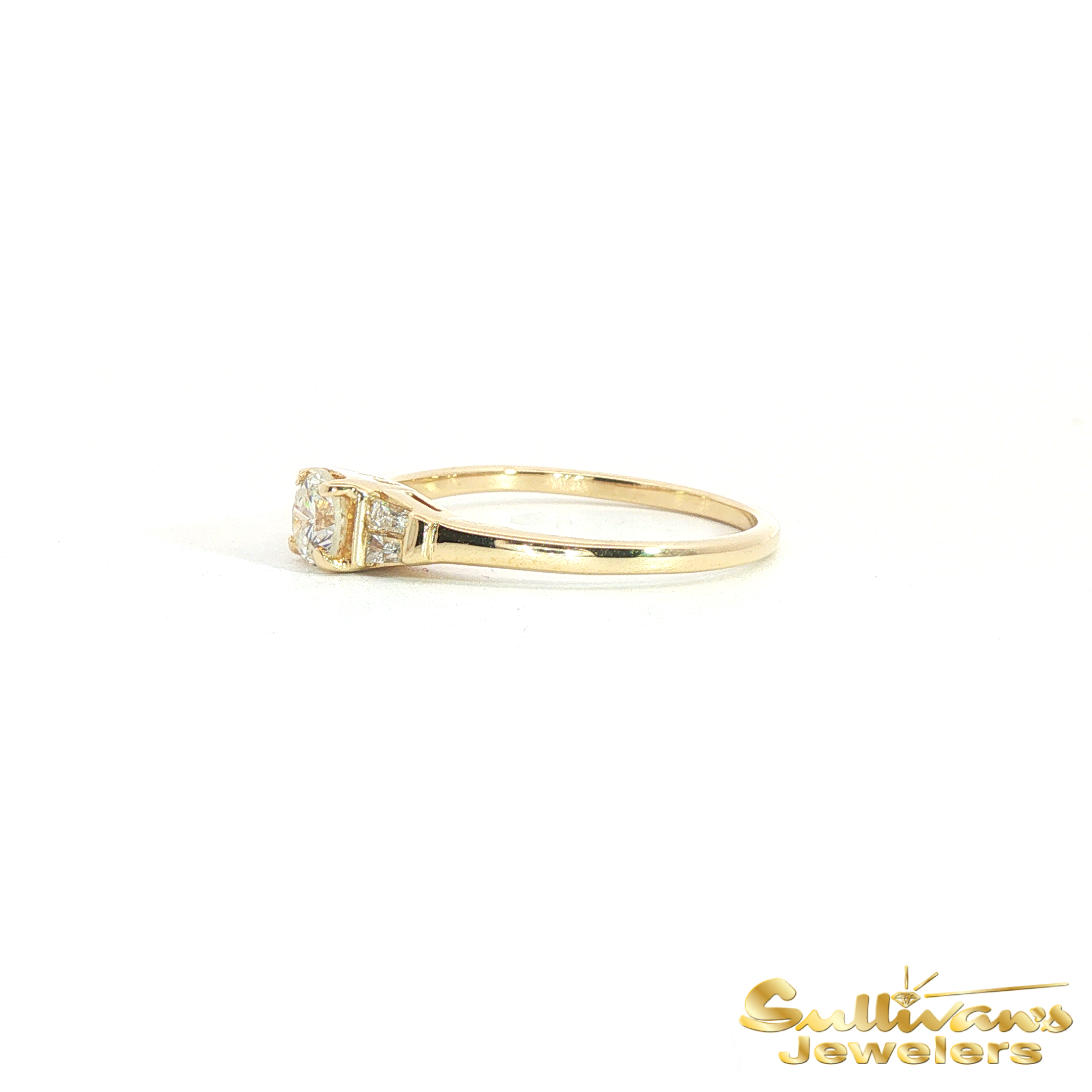 14K Yellow Gold Natural Diamond Ring