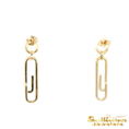 Load image into Gallery viewer, 14K Yellow Gold Paperclip Diamond Drop Earrings
