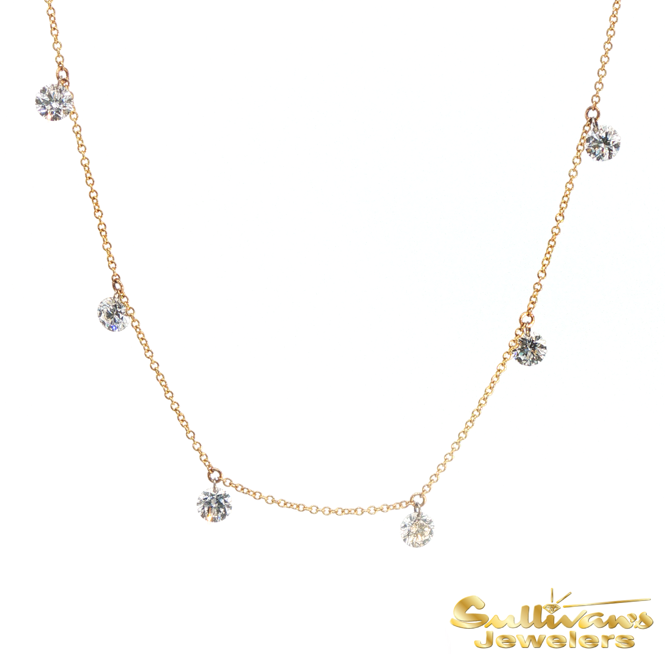 14K Yellow Gold Fringe Diamond Necklace