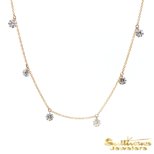 14K Yellow Gold Fringe Diamond Necklace