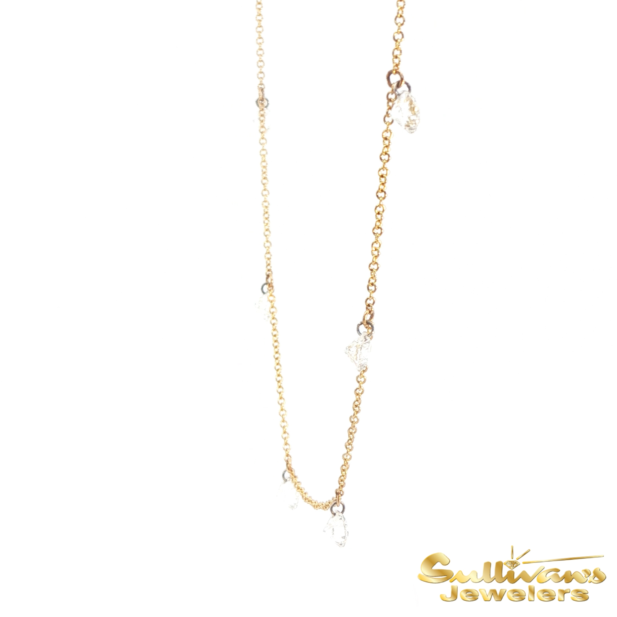14K Yellow Gold Fringe Diamond Necklace