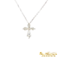Load image into Gallery viewer, Platinum Diamond Kite Cross Necklace
