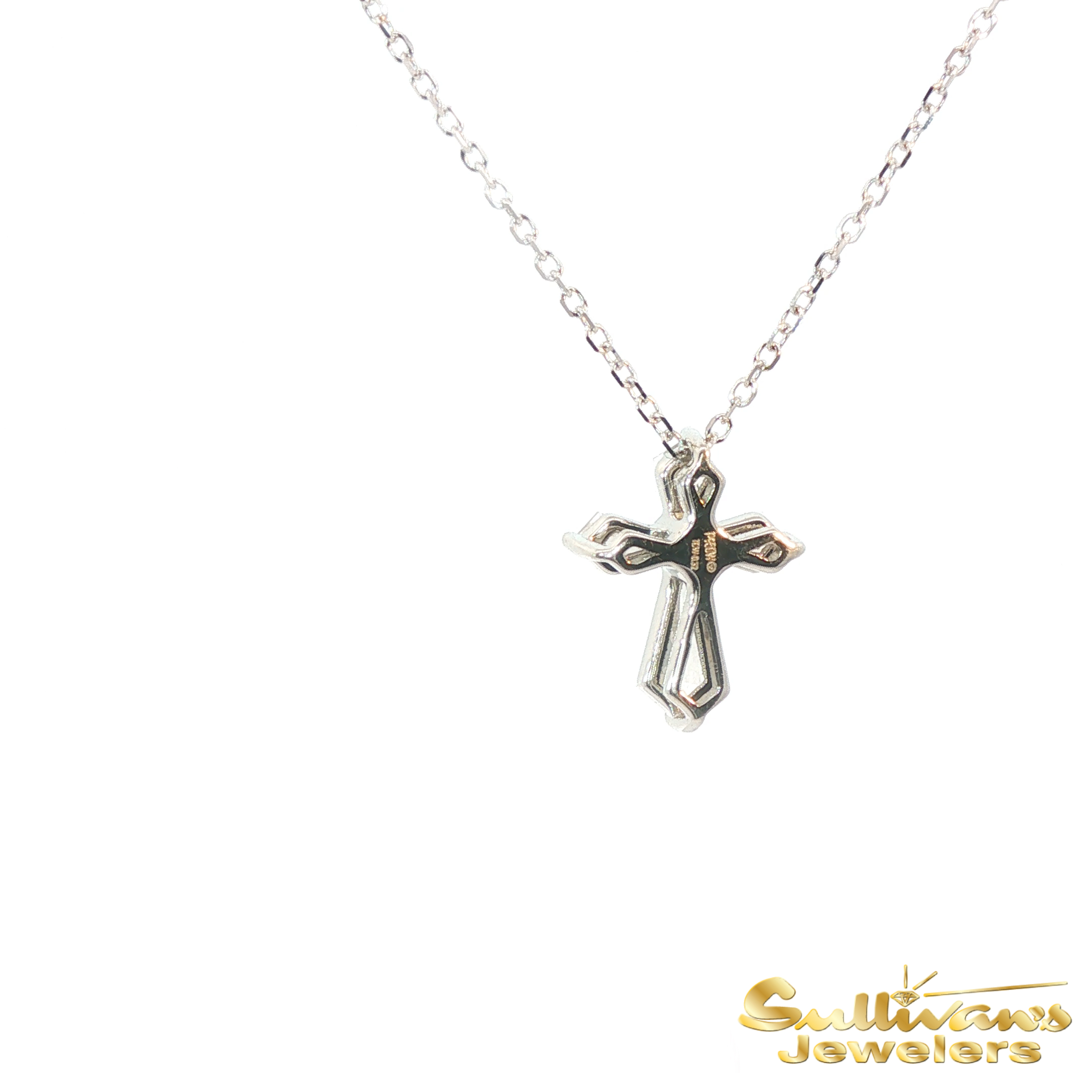 Platinum Diamond Kite Cross Necklace