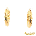 Load image into Gallery viewer, 14K Yellow Gold Grooved Hoop Earrings
