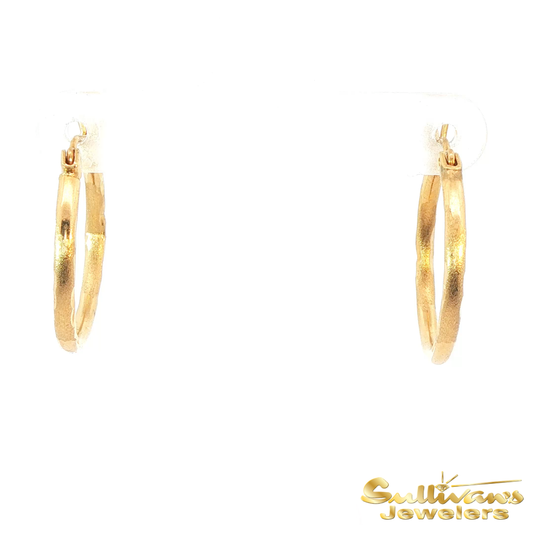 14K Yellow Gold Twisted Hoop Earrings
