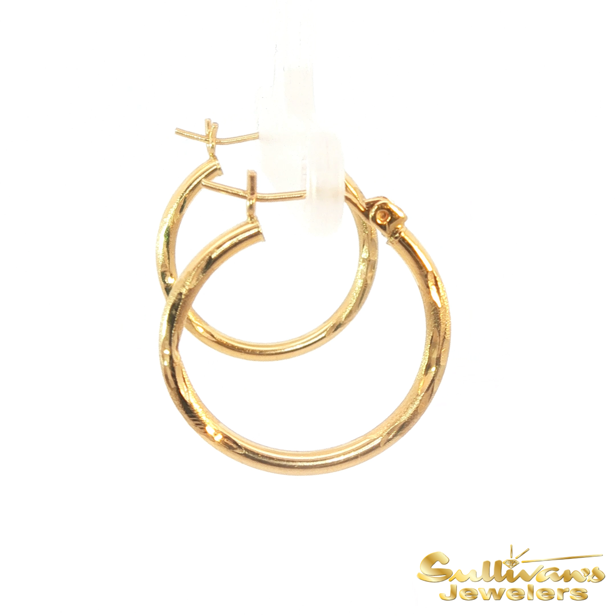 14K Yellow Gold Twisted Hoop Earrings
