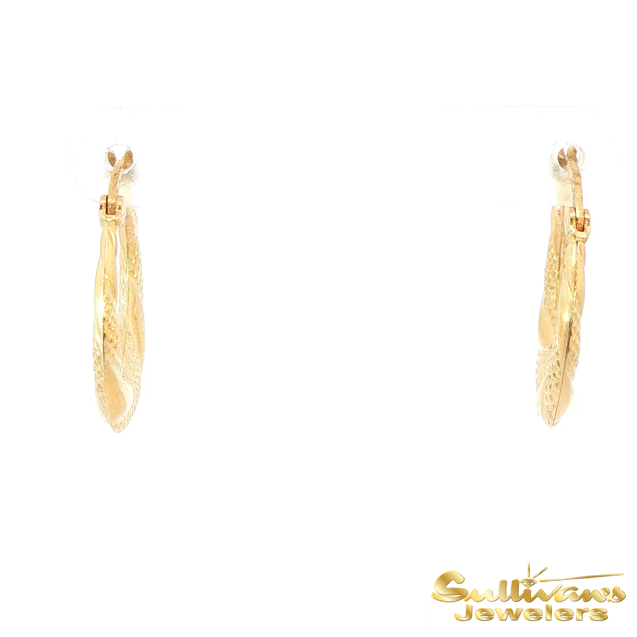14K Yellow Gold Twisted Hoop Earrings