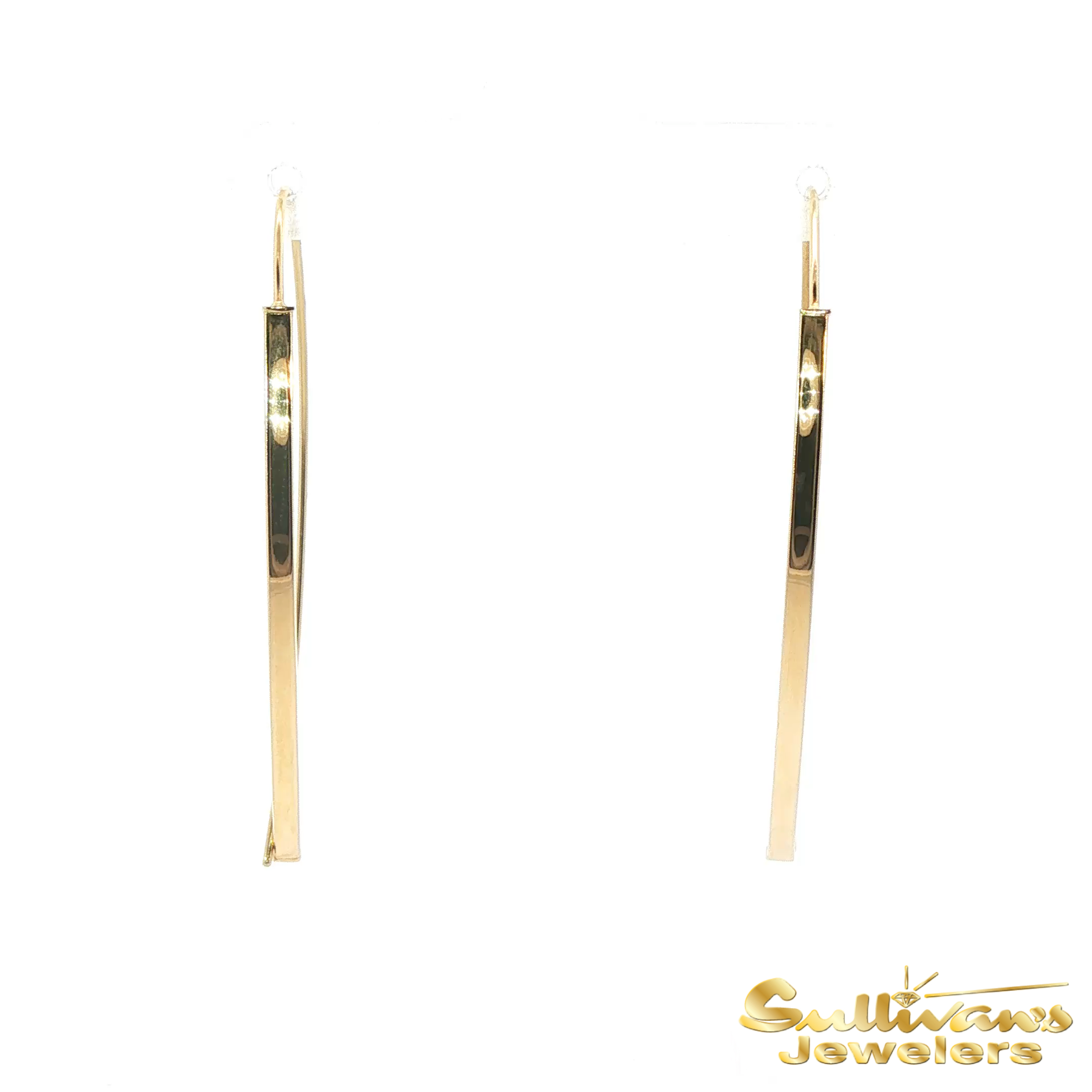 14K Yellow Gold Tube Wire Threader Earrings