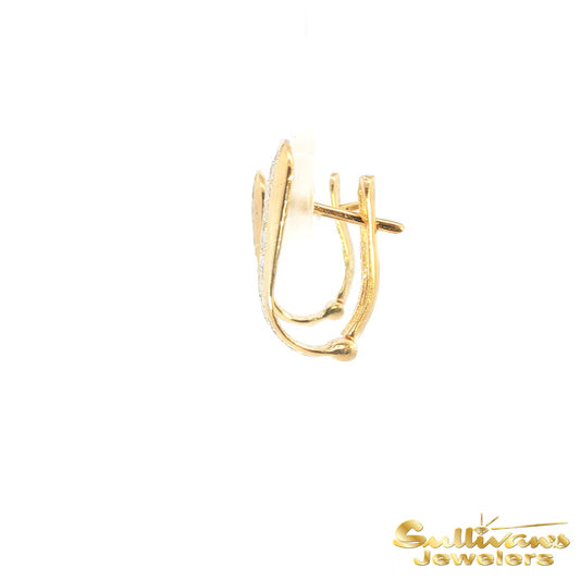 10K Two-Tone Cutout Leverback Earrings