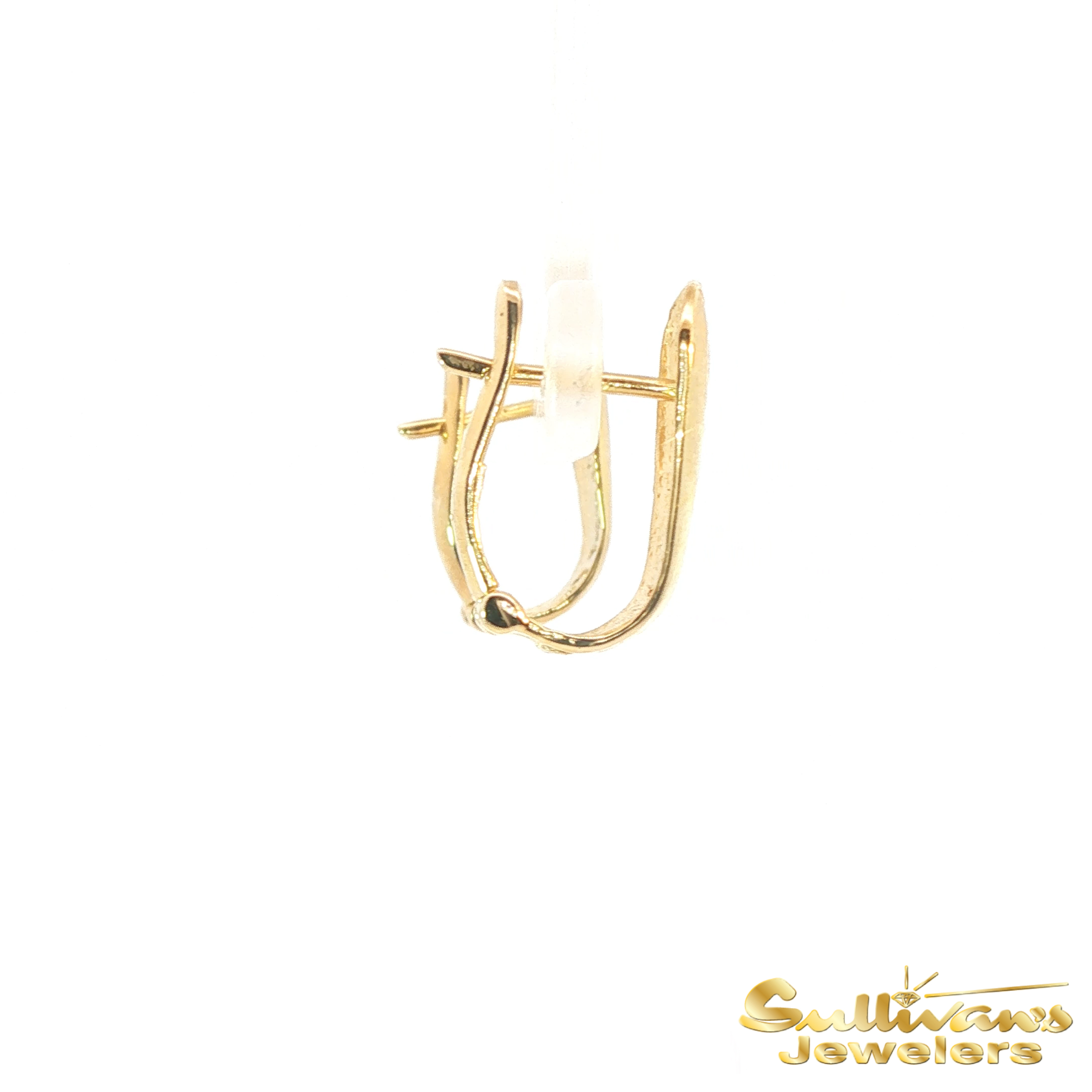 10K Two-Tone Cutout Leverback Earrings