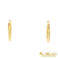 Load image into Gallery viewer, 14K Yellow Gold Etched Oval Hoop Earrings
