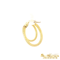 Load image into Gallery viewer, 14K Yellow Gold Etched Oval Hoop Earrings
