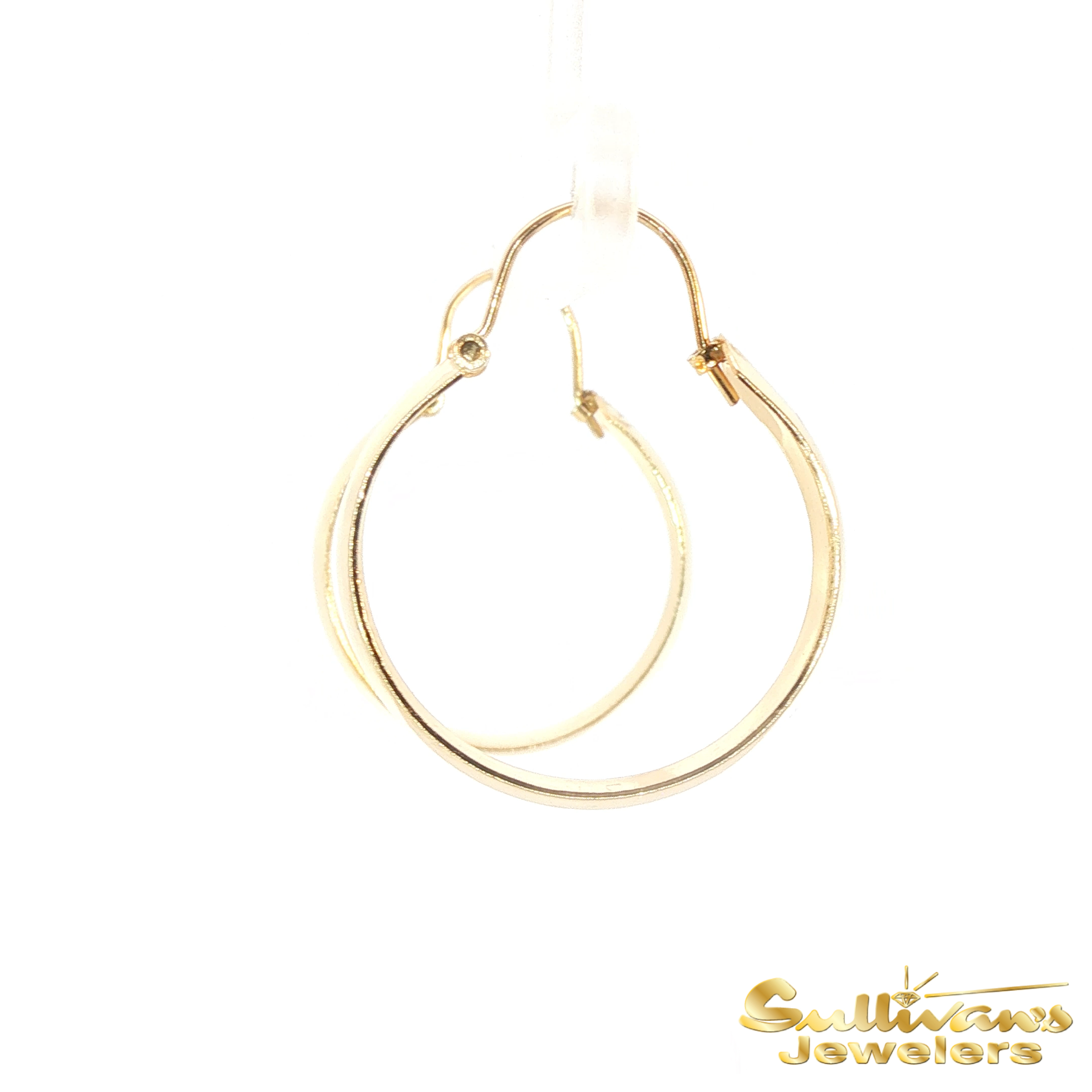 14K Yellow Gold Wide Hoop Earrings
