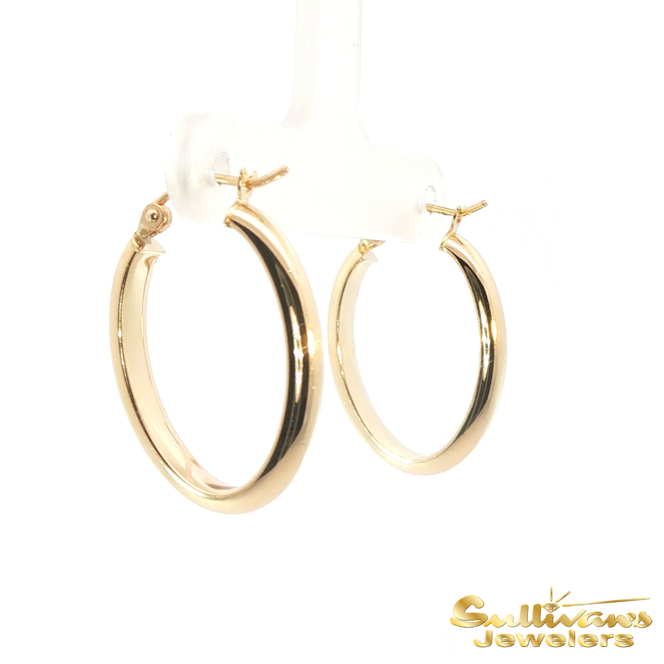 14K Yellow Gold Classic Oval Hoop Earrings