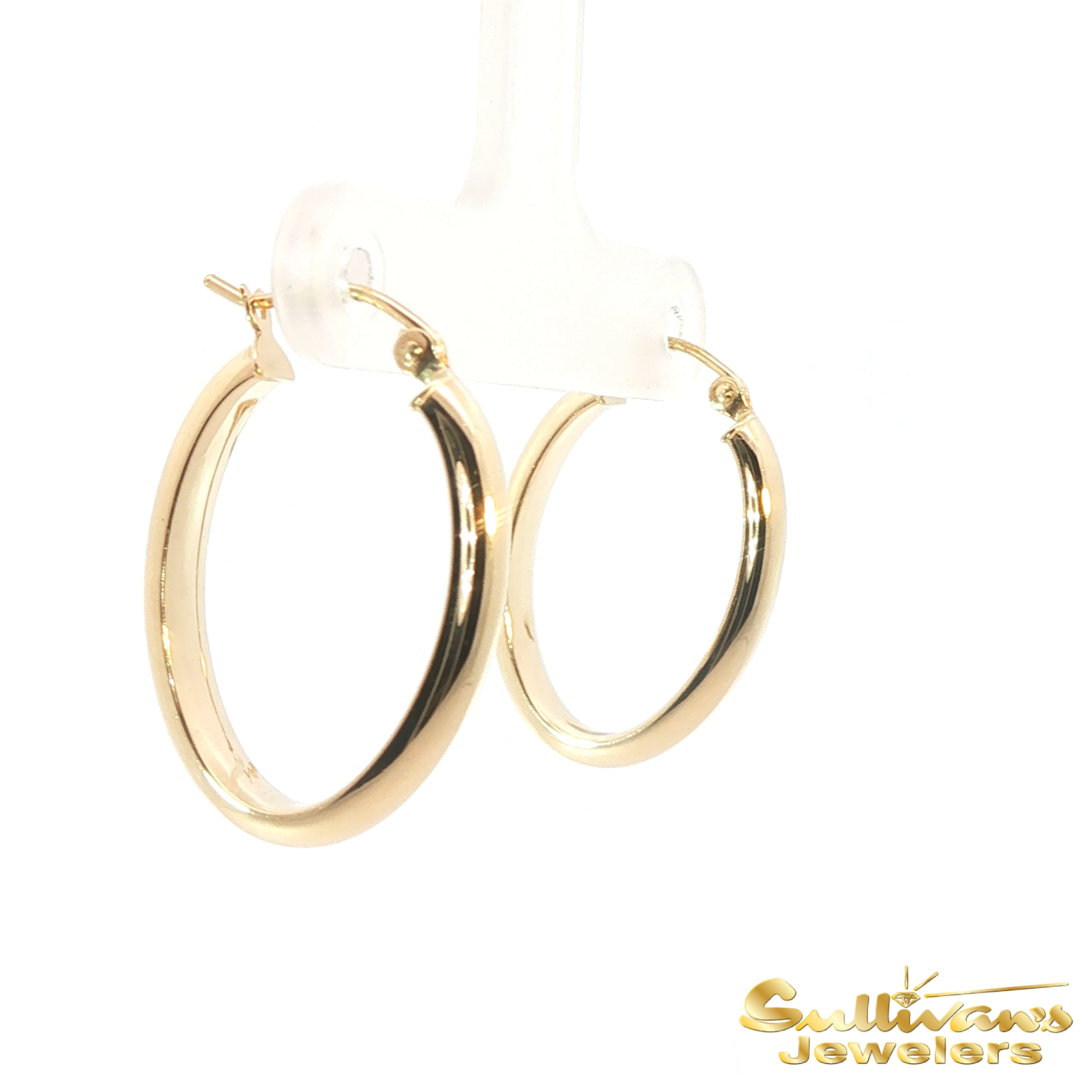14K Yellow Gold Classic Oval Hoop Earrings