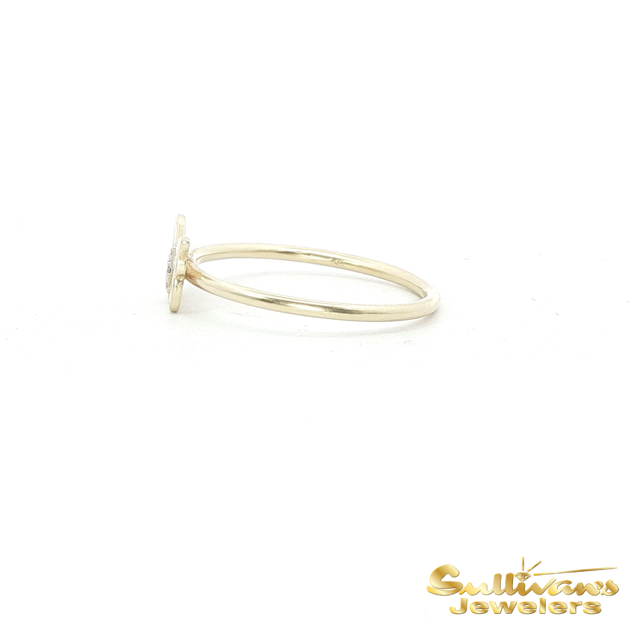 14K Yellow Gold Diamond Butterfly Ring