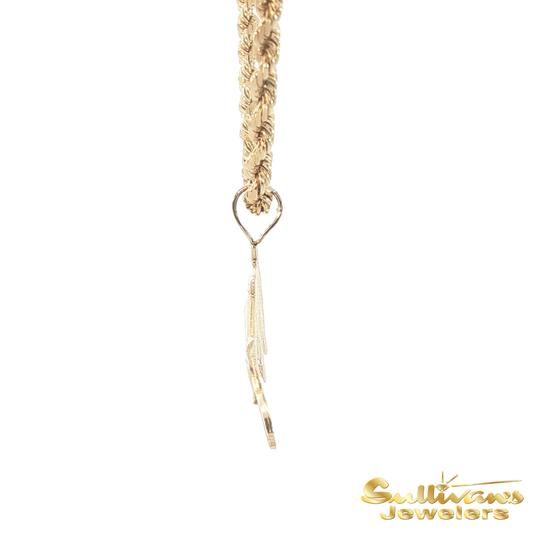 14K Yellow Gold Double Dolphin Pendant