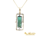 Load image into Gallery viewer, 14K Two-Tone Tourmaline Frame Pendant
