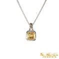 Load image into Gallery viewer, 14K Two-Tone Yellow Diamond Halo Pendant
