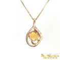 Load image into Gallery viewer, 14K Yellow Gold Checkerboard Citrine Swirl Pendant

