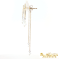 Load image into Gallery viewer, 14K Yellow Gold Bar and Chain Drop Earrings
