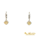 Load image into Gallery viewer, 14K Two Tone Yellow Diamond Huggie Earrings
