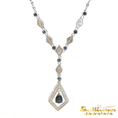 Load image into Gallery viewer, 14K White Gold Sapphire Vintage Necklace
