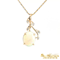 Load image into Gallery viewer, 14K Yellow Gold Opal Leaf Pendant
