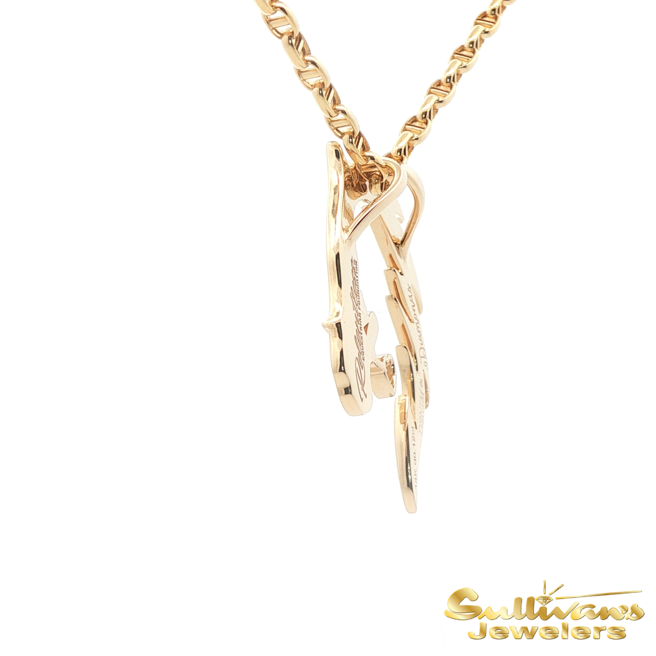 14K Yellow Gold Relentless Equestrian Foundation Horse Pendant with Diamonds
