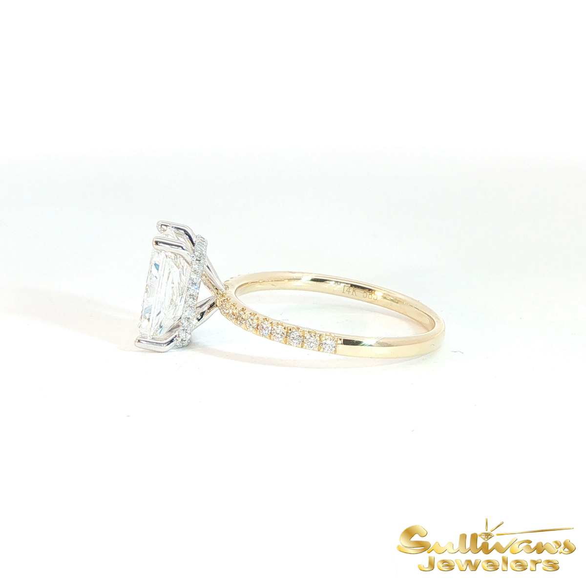14K Two-Tone Radiant Diamond Engagement Ring