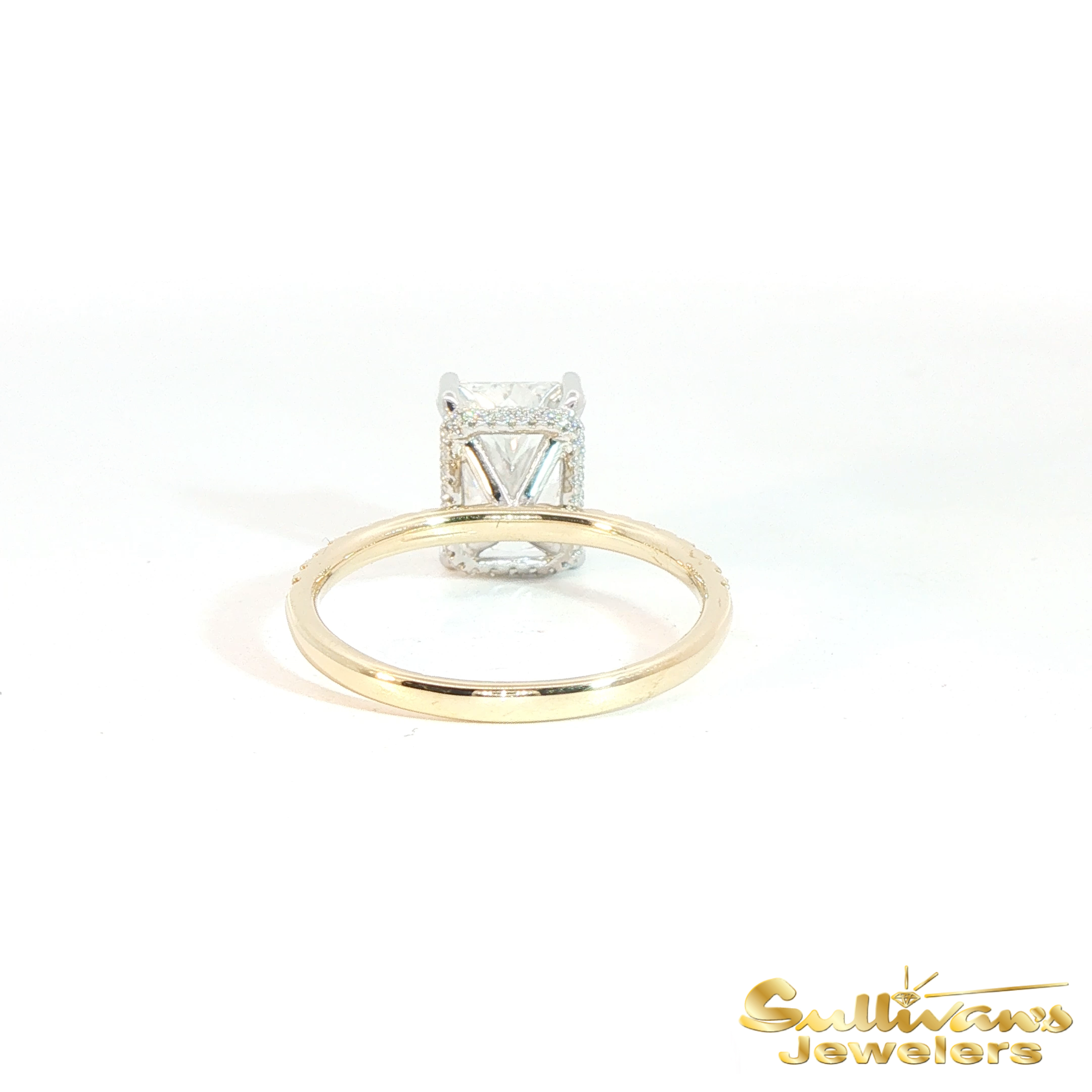 14K Two-Tone Radiant Diamond Engagement Ring