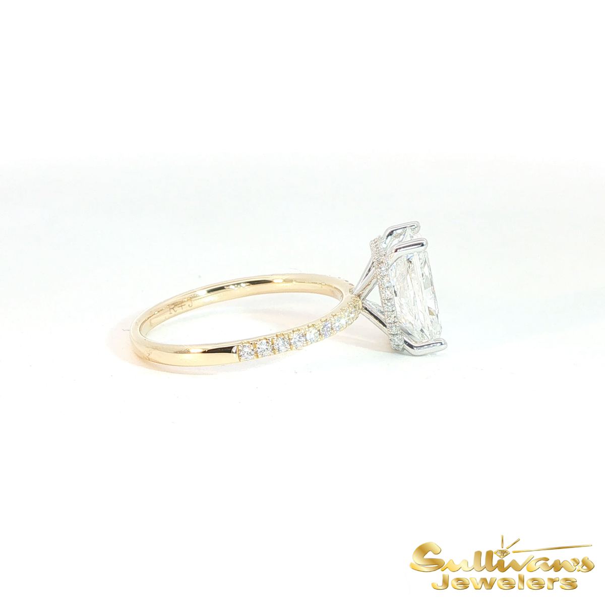 14K Two-Tone Radiant Diamond Engagement Ring