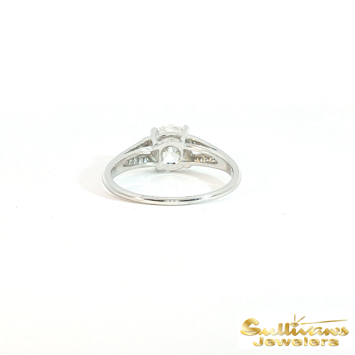 Platinum Vintage Diamond Split-Shank Ring