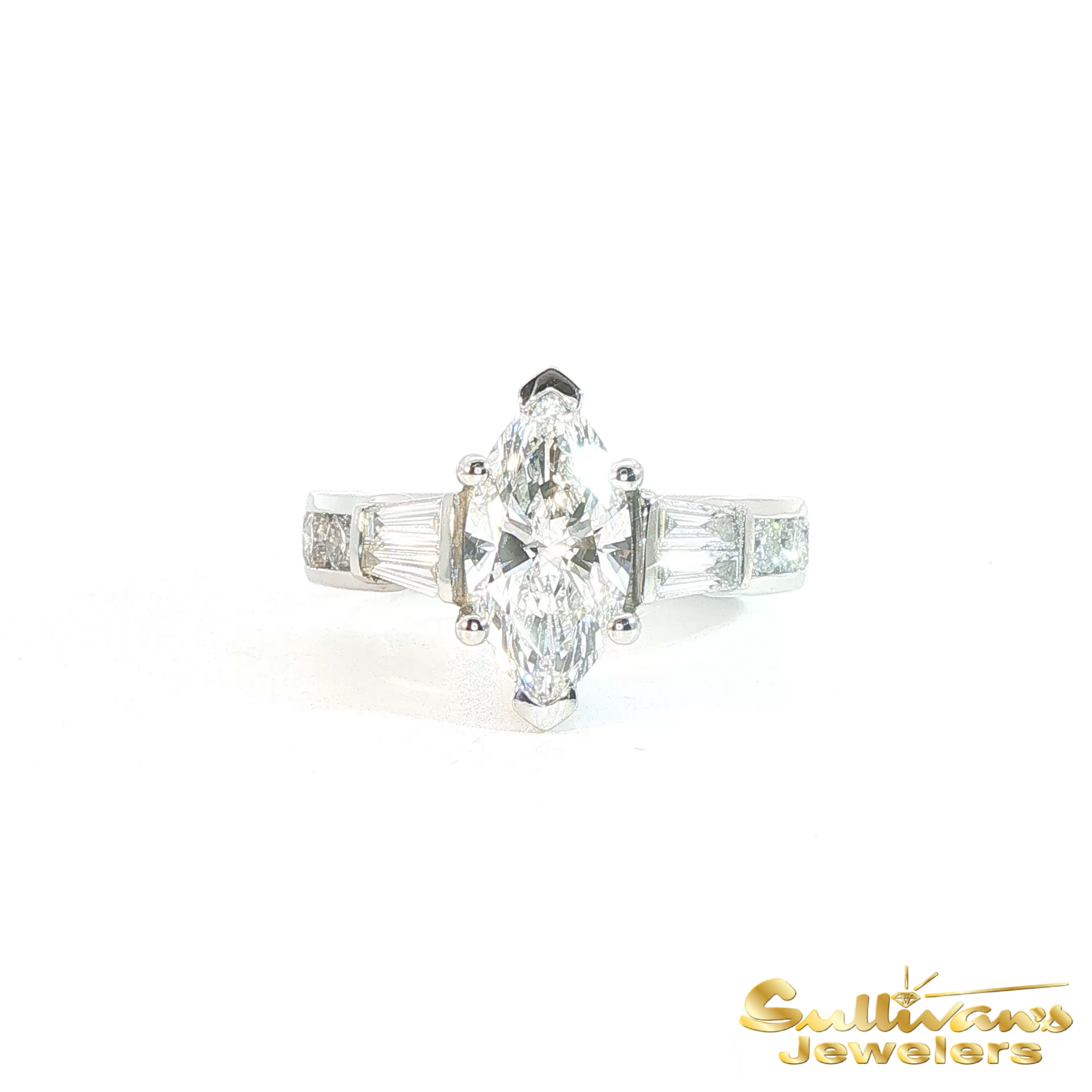 Platinum Lab-Grown Marquise Diamond Custom Ring