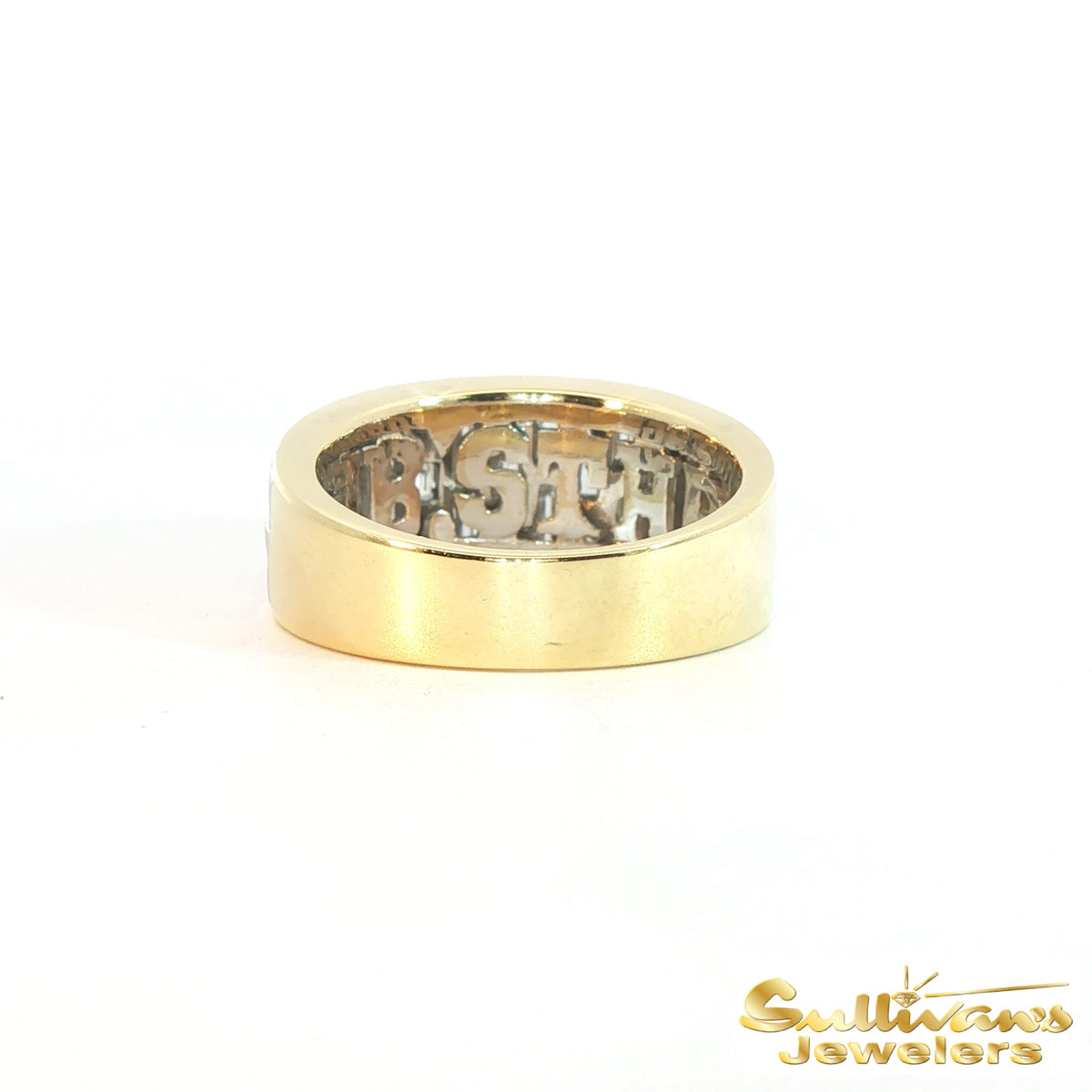 18K Yellow Gold and Platinum Diamond Band