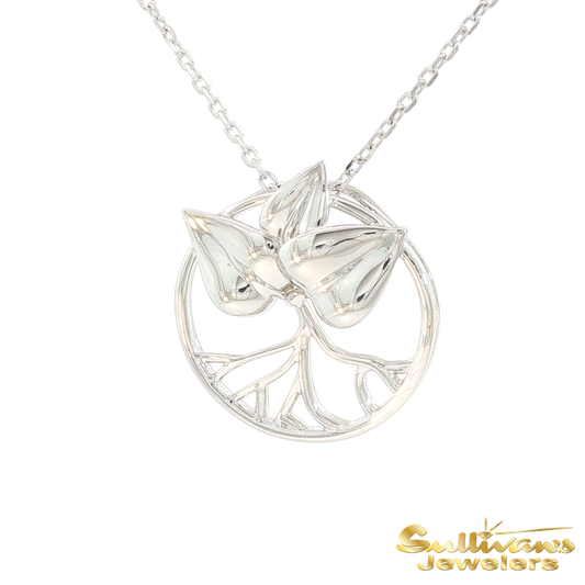 Sterling Silver Island Root Logo 22mm Pendant