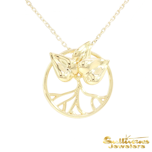 Gold-Plated Island Root Logo 22mm Pendant