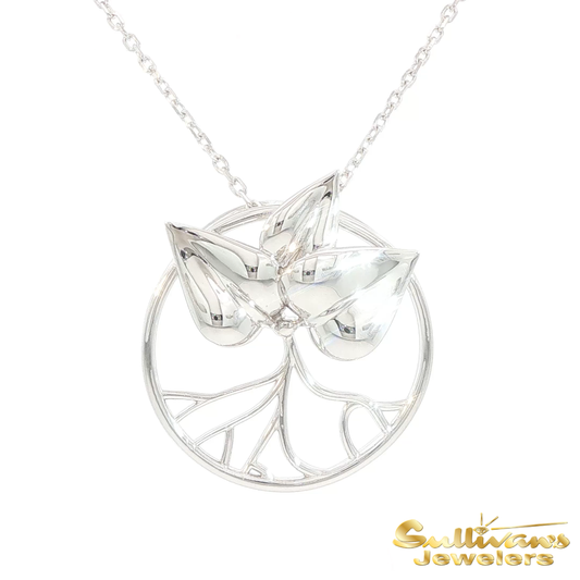 Sterling Silver Island Root Logo 28mm Pendant