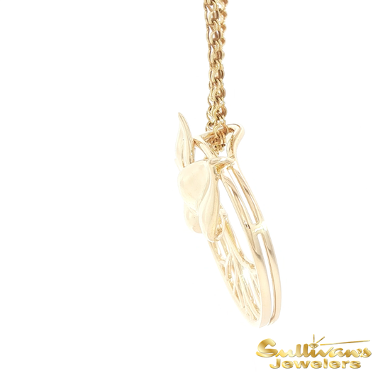 14K Yellow Gold Island Root Logo 28mm Pendant