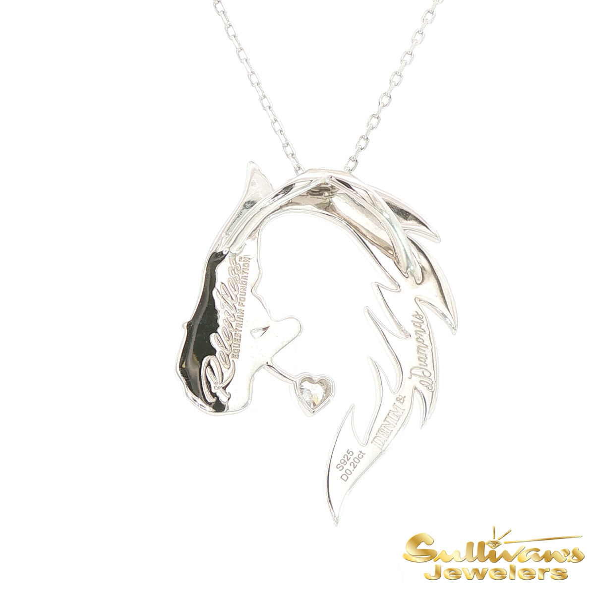 Sterling Silver/ Gold-Plated Relentless Equestrian Foundation Pendant with Diamonds