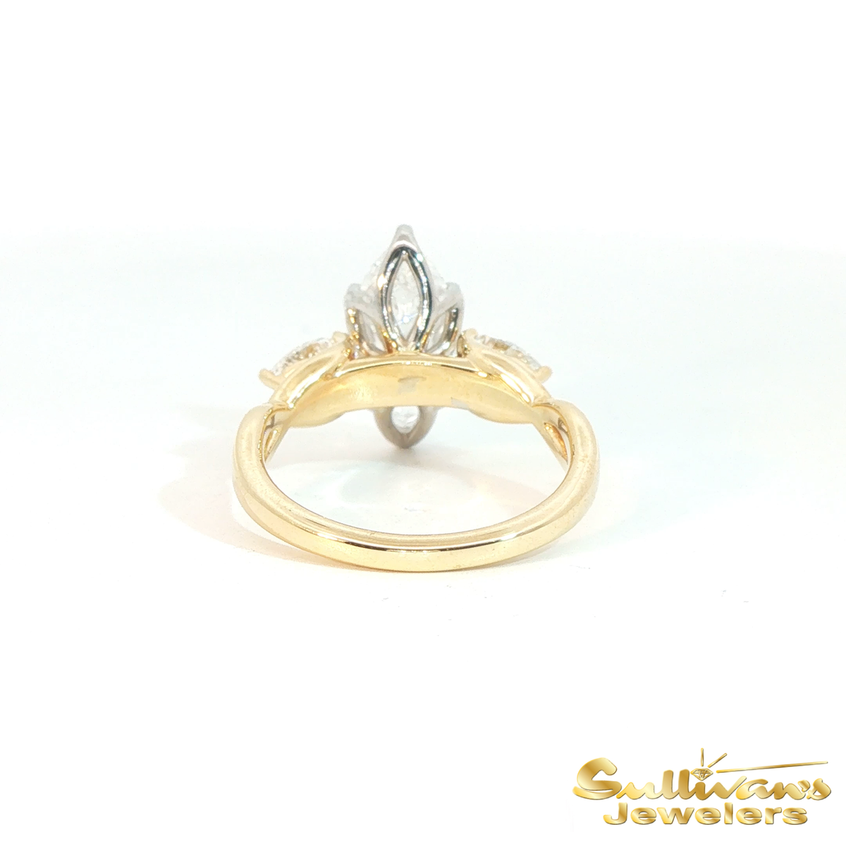 14K Two-Tone Lab-Grown Marquise Diamond Twist Ring