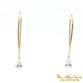 Load image into Gallery viewer, 14K Yellow Gold Pear Diamond Wire Drop Earrings
