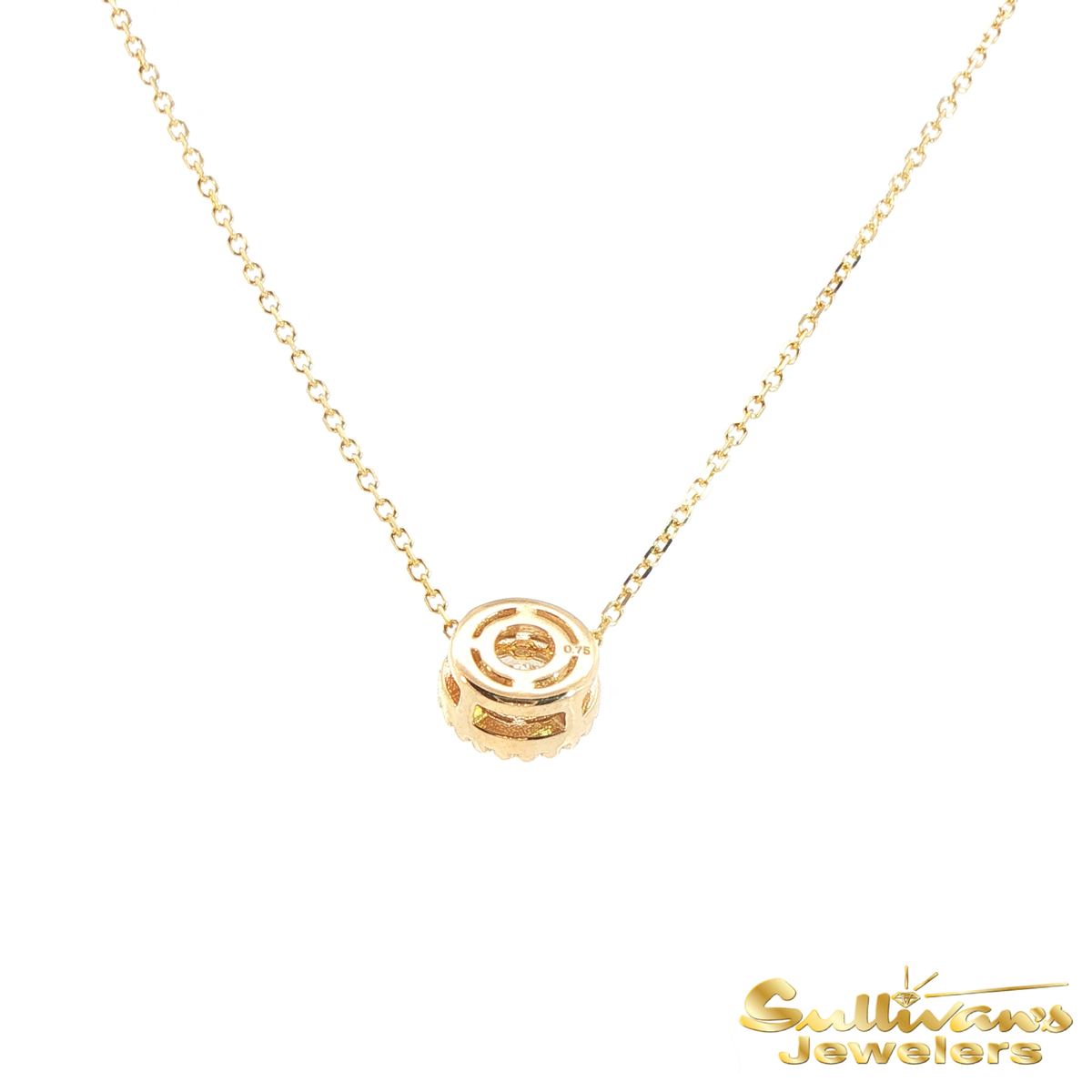 14K Yellow Gold Beaded Diamond Necklace