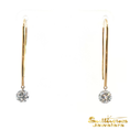 Load image into Gallery viewer, 14K Yellow Gold Diamond Wire Drop Earrings
