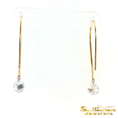 Load image into Gallery viewer, 14K Yellow Gold Diamond Wire Drop Earrings
