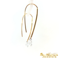 Load image into Gallery viewer, 14K Yellow Gold Diamond Wire Drop Earrings
