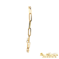 Load image into Gallery viewer, 14K Two-Tone Gold Paperclip Diamond Cut Bracelet

